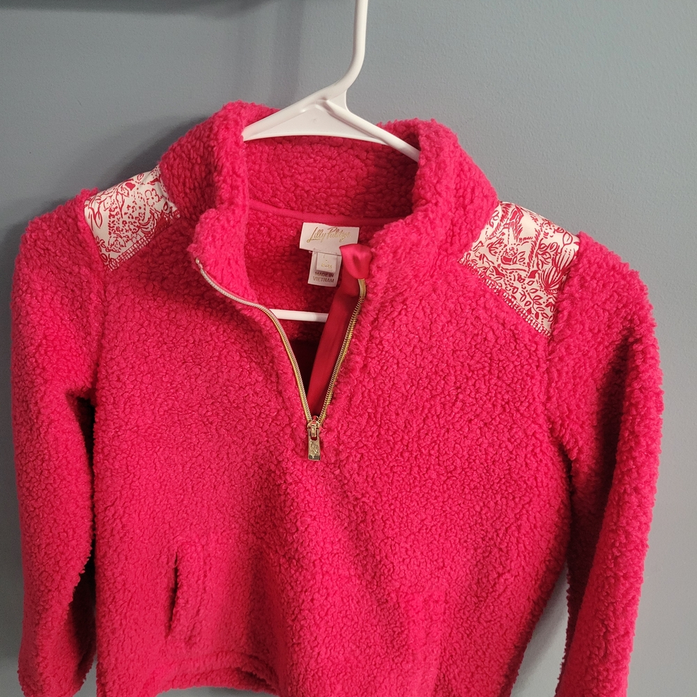 Lilly Pulitzer Vibrant Pink Fleece Pullover